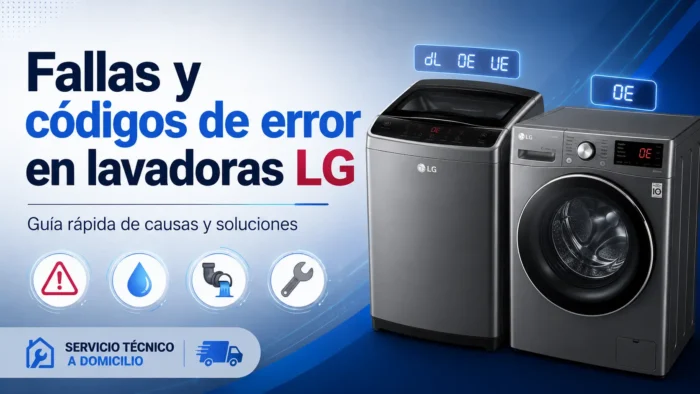 fallas comunes y códigos de error en lavadoras LG